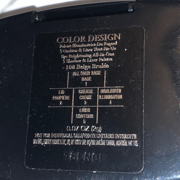 New Lancôme 108 Beige Brûlée Color Design Palette